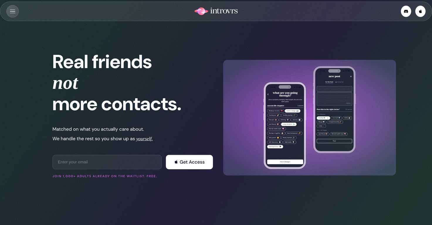 Introvrs website