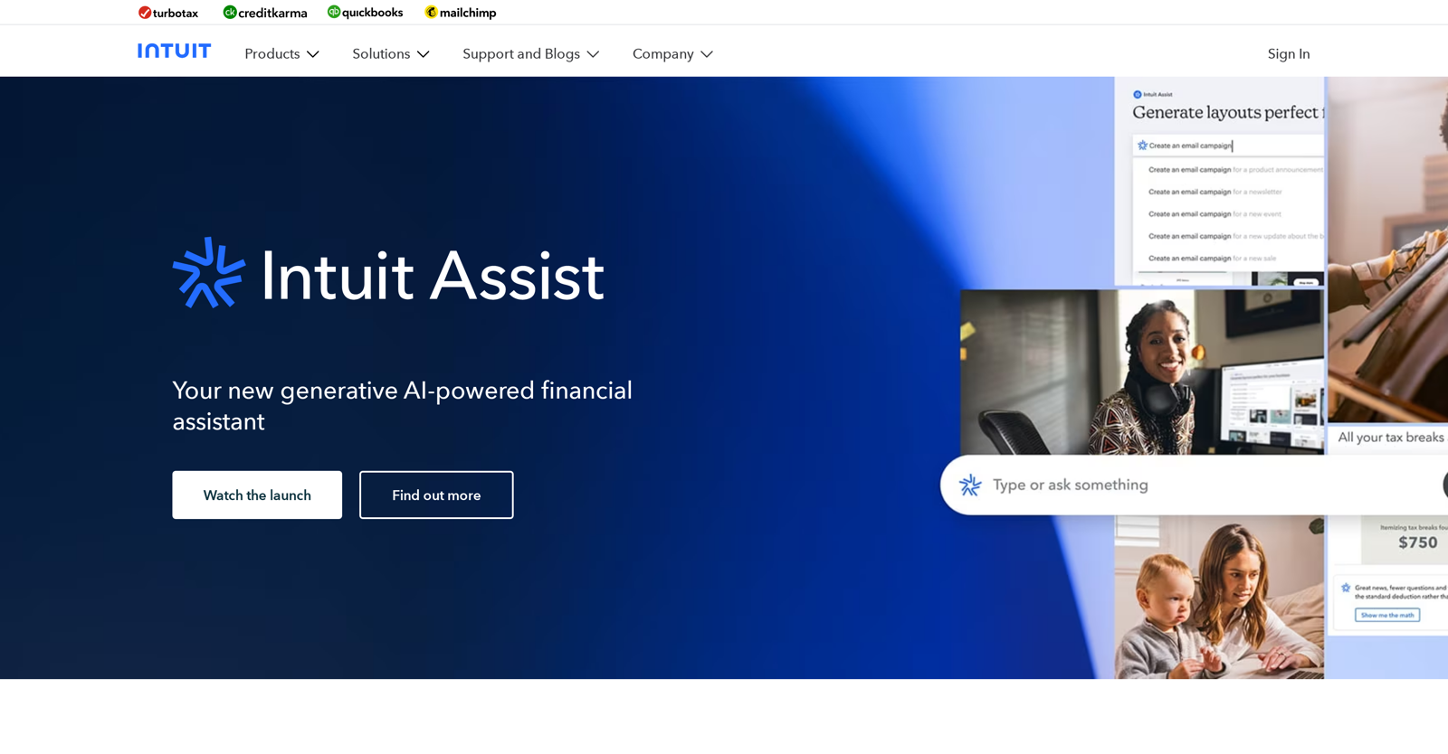 Intuit Assist website