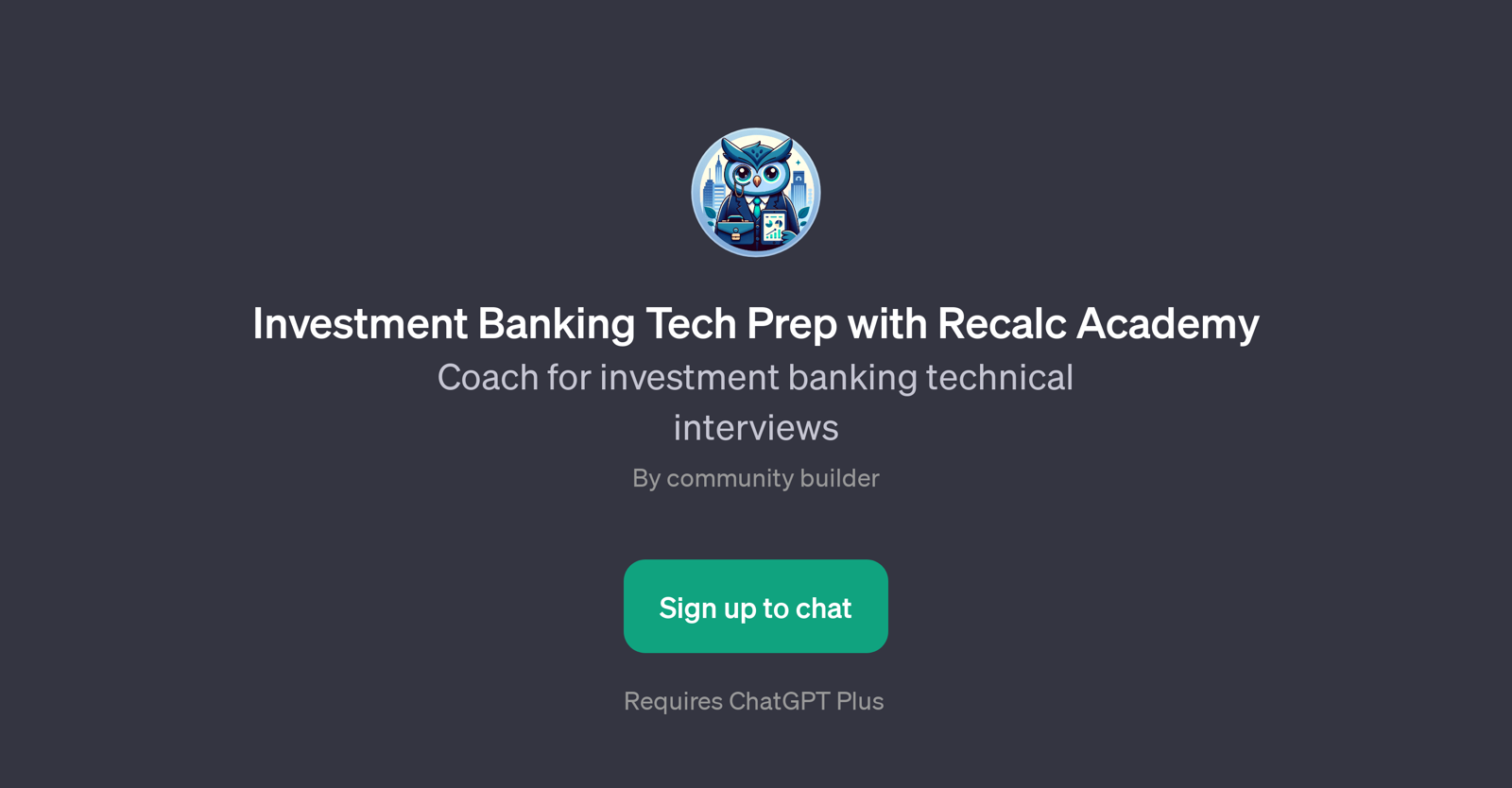 Investment Banking Tech Prep with Recalc Academy website