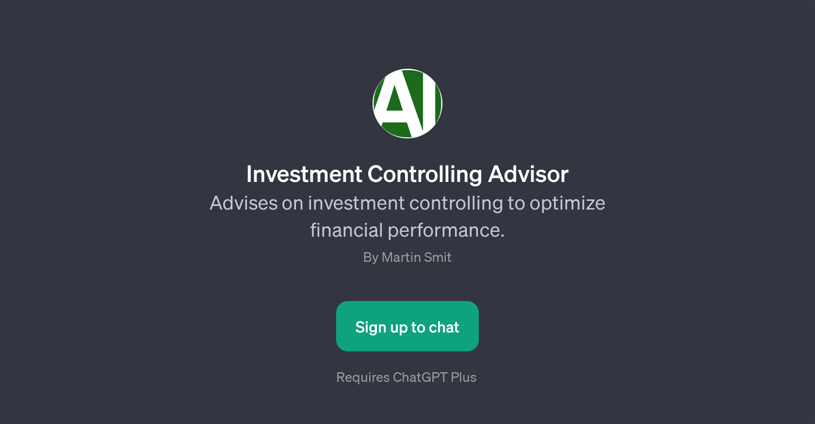 Investment Controlling Advisor GPT website