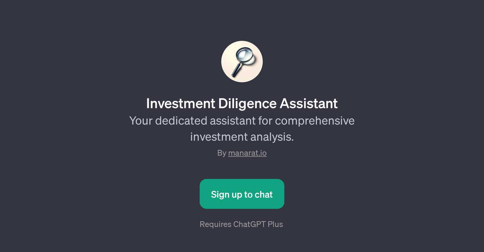 Investment Diligence Assistant website