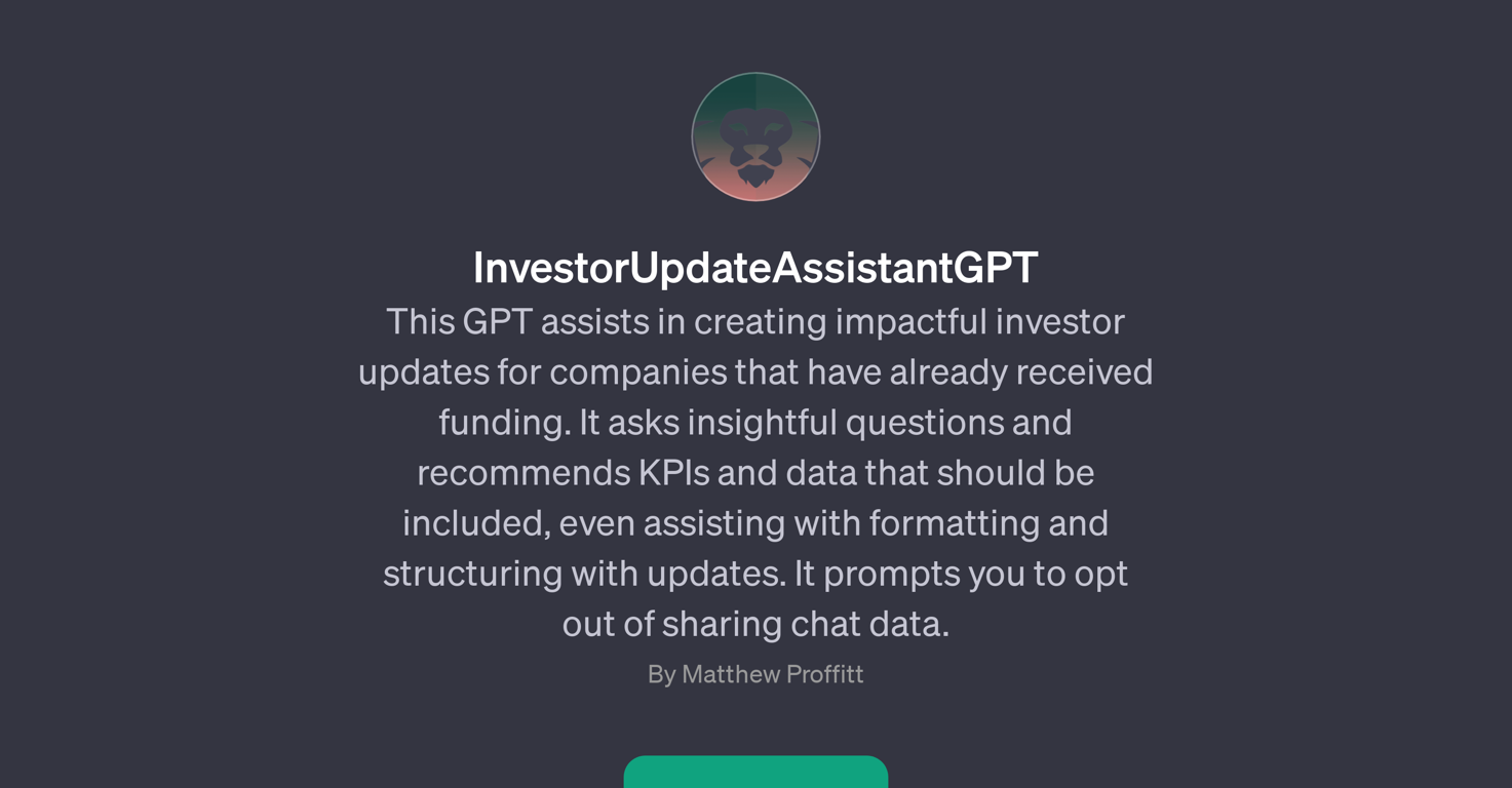 InvestorUpdateAssistantGPT website