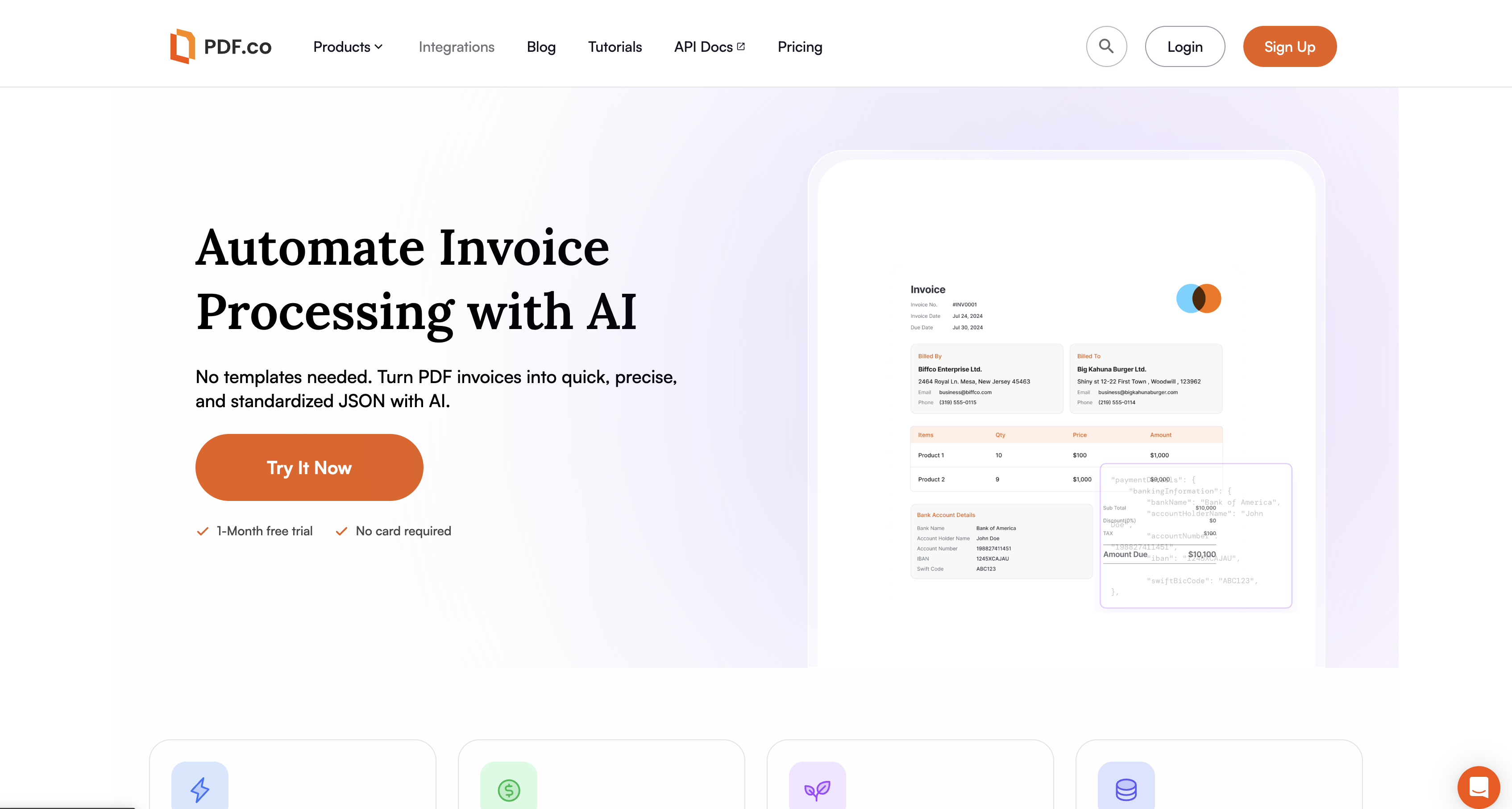 Invoice Parsing by PDF.co - AI Tool For Invoices
