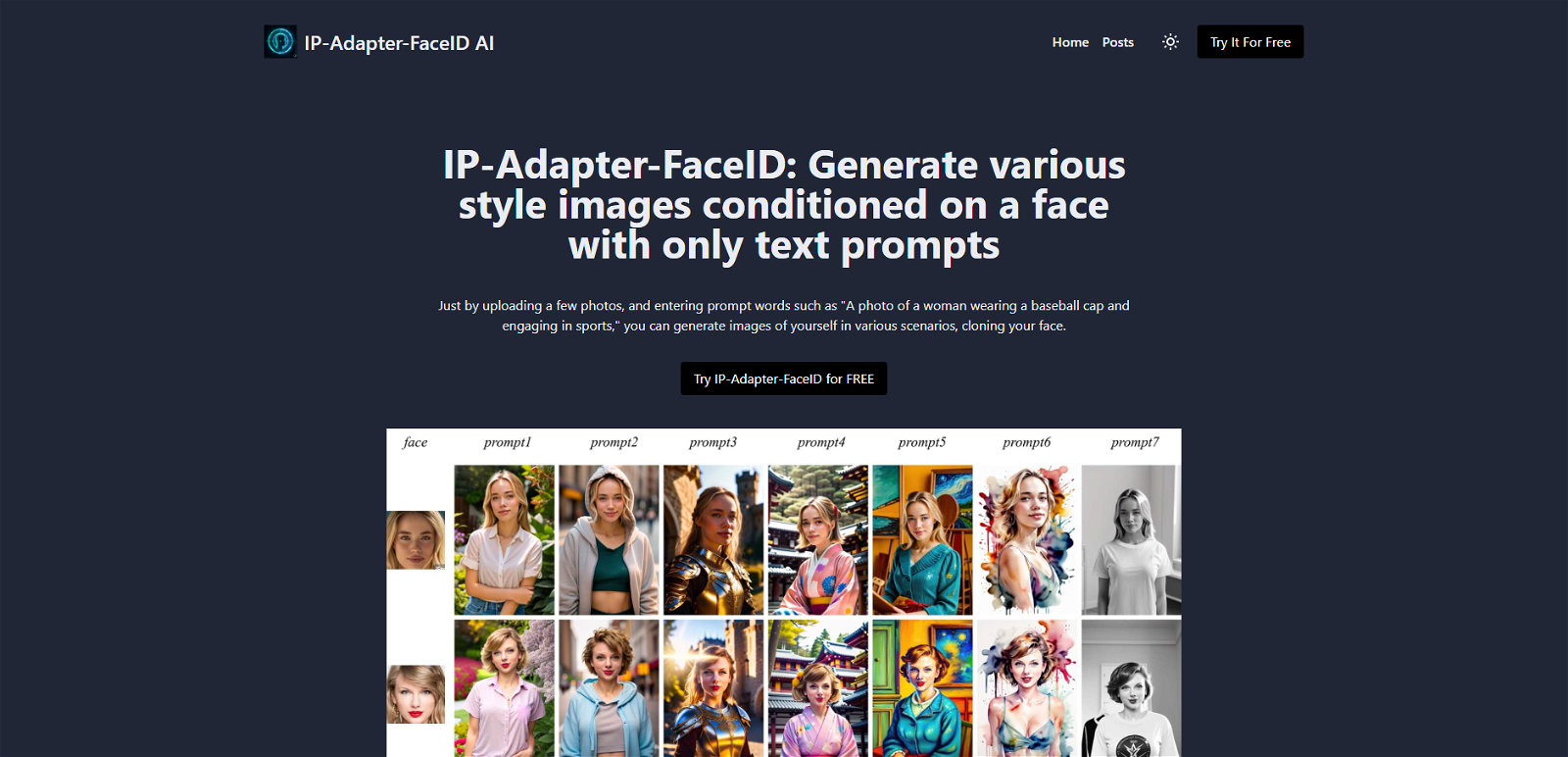 IP Adapter FaceID website