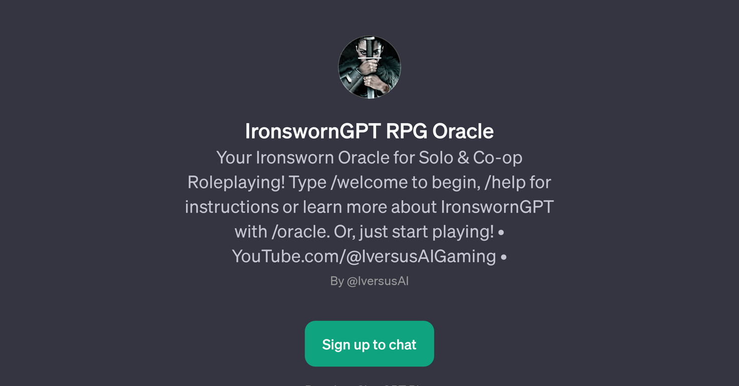IronswornGPT RPG Oracle website