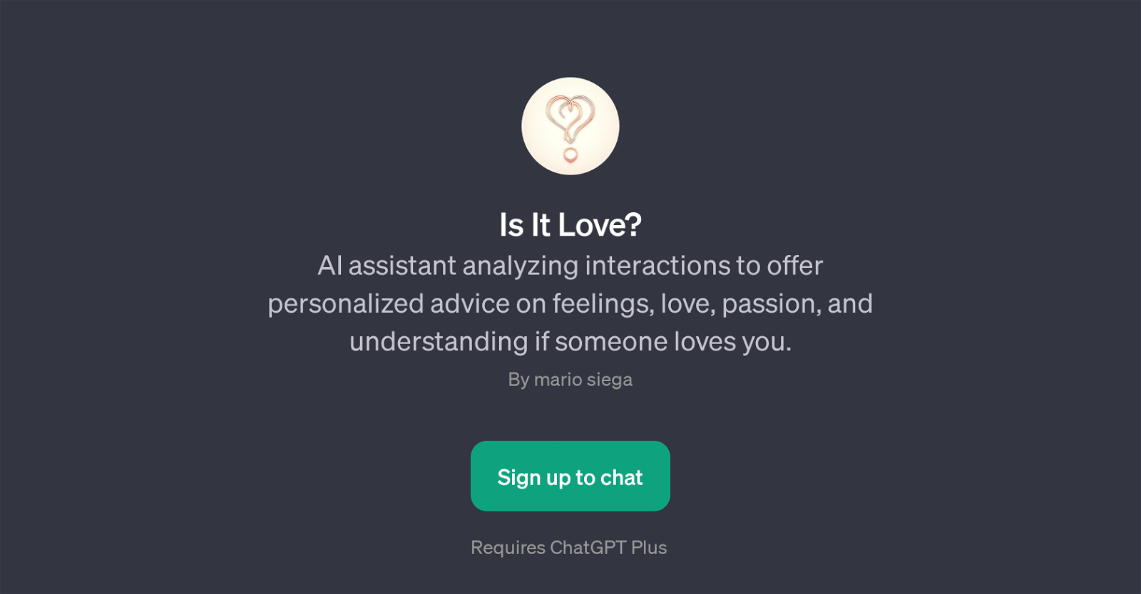 Is It Love? website