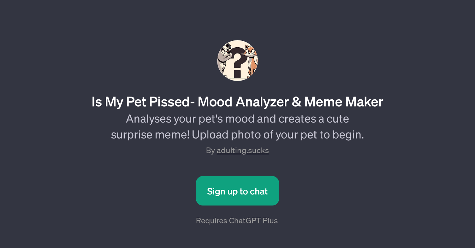 Is My Pet Pissed- Mood Analyzer & Meme Maker website