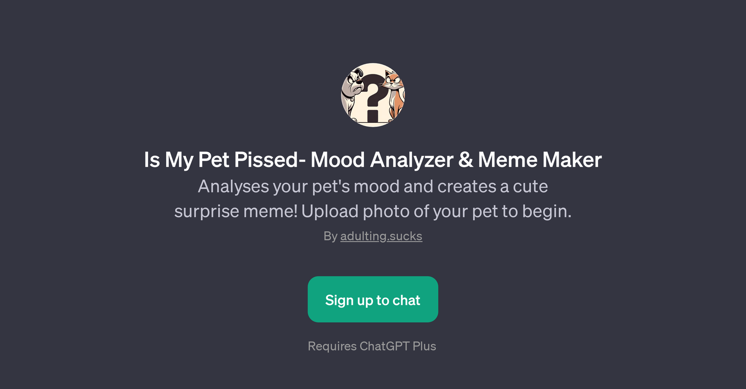 Is My Pet Pissed- Mood Analyzer & Meme Maker website