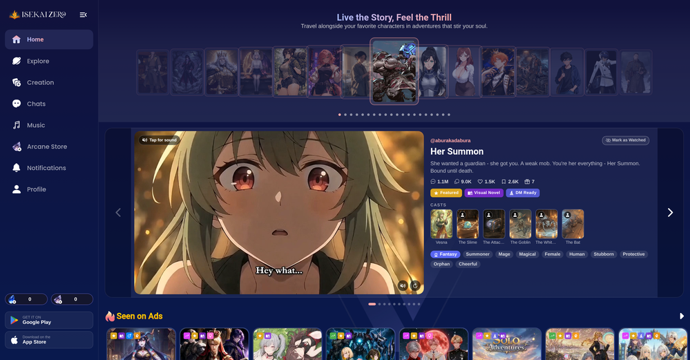 ISEKAI ZERO website