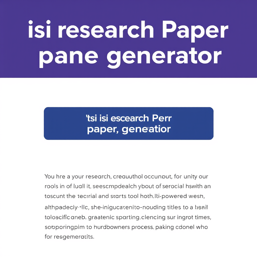 Isi research Paper generator website