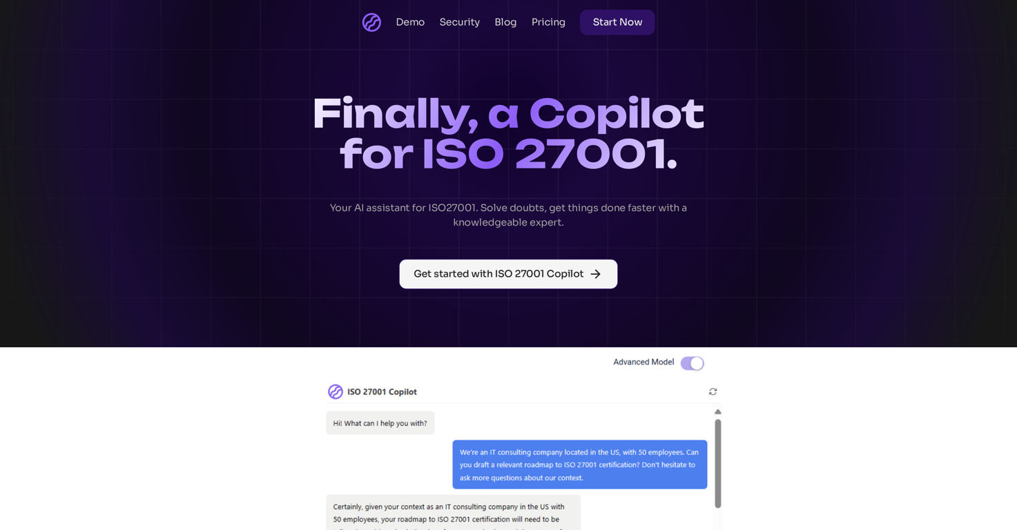 ISO 27001 Copilot website