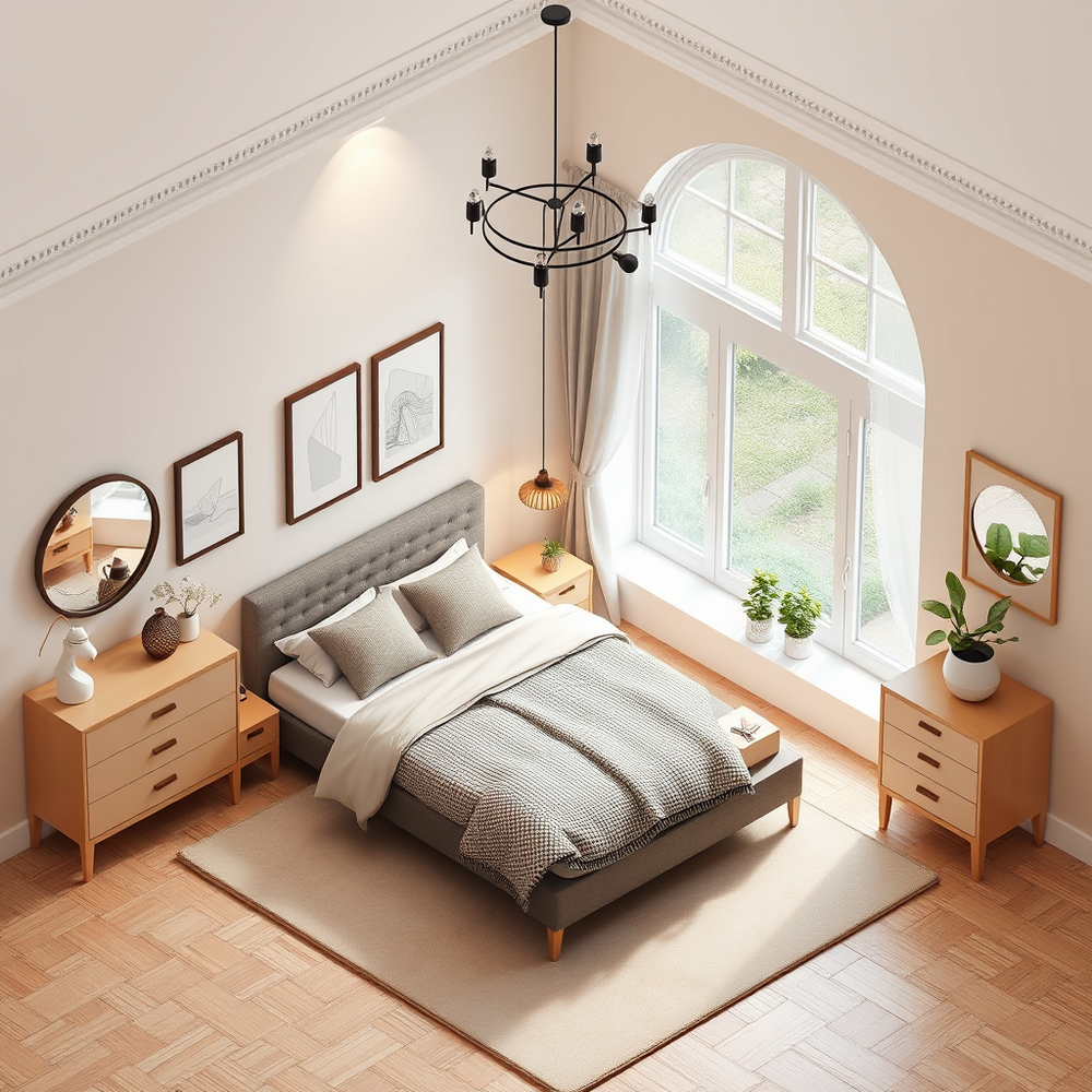 Isometric, bed Room, 3d rendered, 1000k website