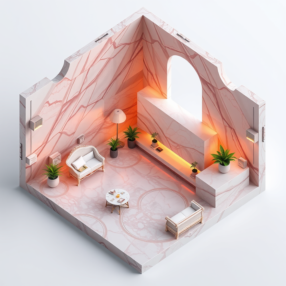 isometric, Marble opal, 3d rendered, 8k website