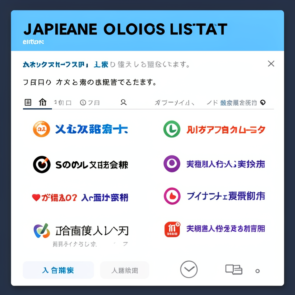 Japanese commercial logos list letter text website