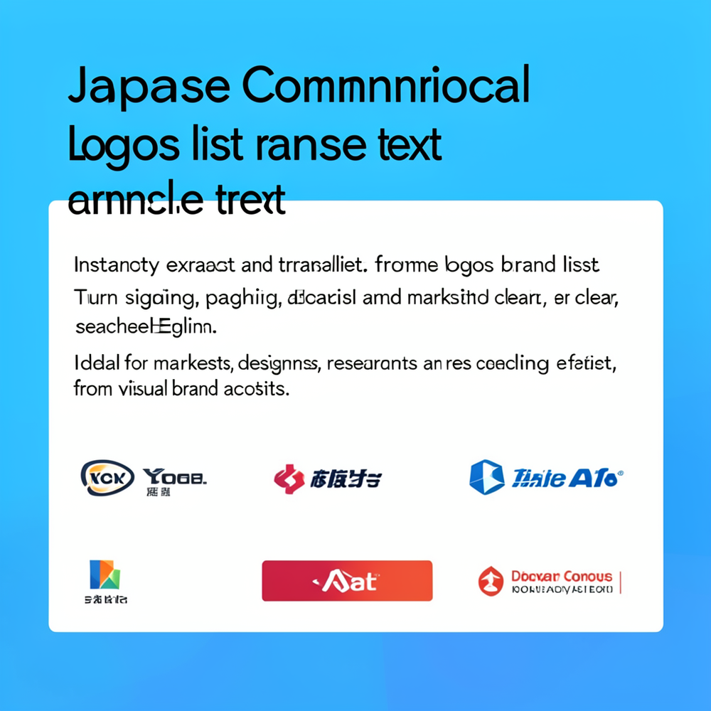 Japanese commercial logos list translate text website