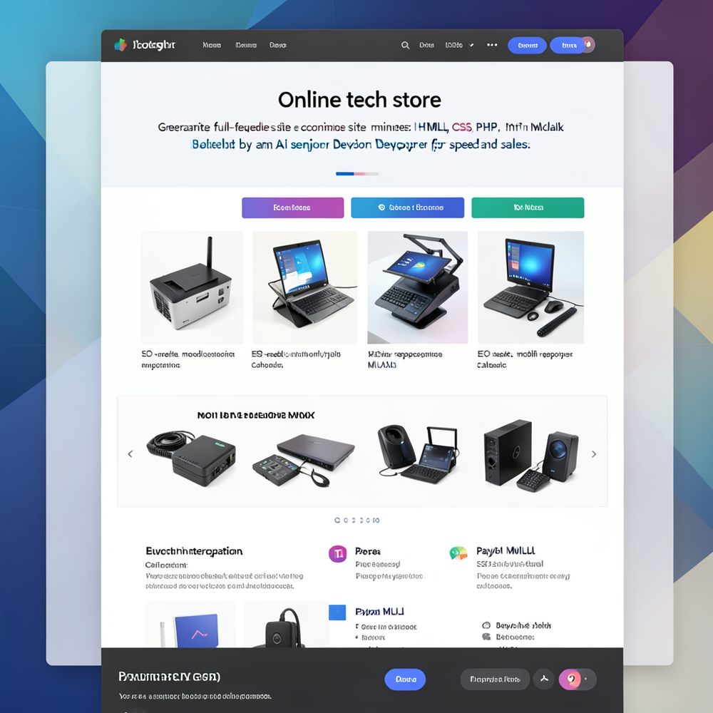 Online tech store website