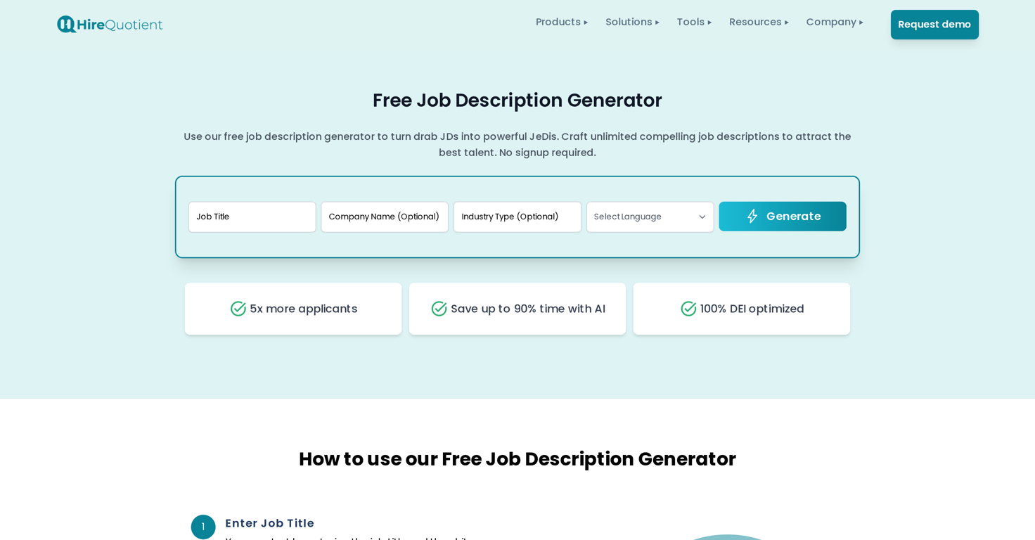 Free Job Description Generator website