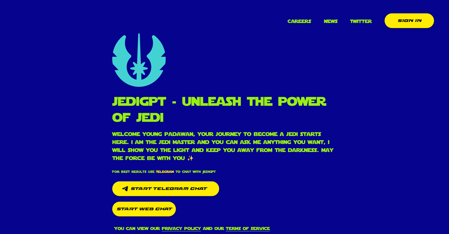 Jedi GPT website
