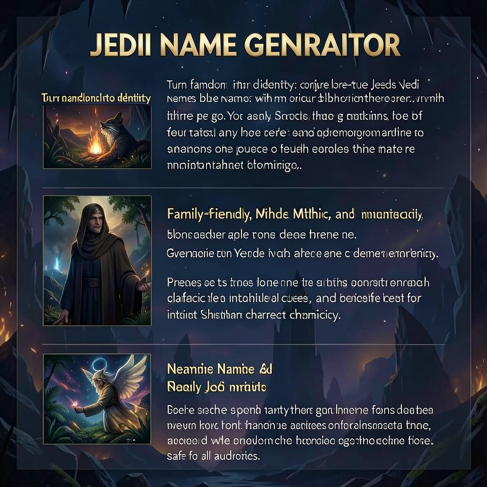 Jedi Name Generator website