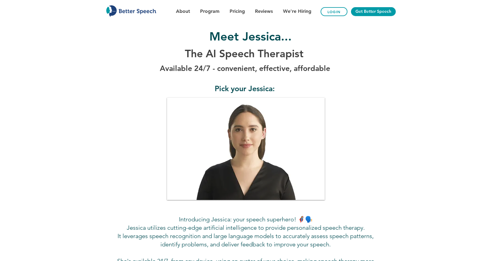 Jessica by BetterSpeech website
