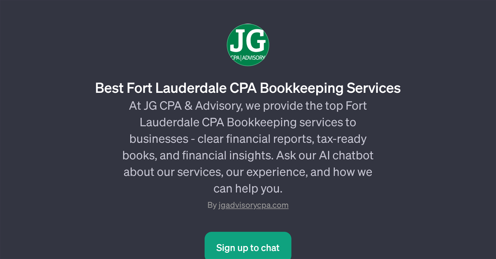 JG CPA & Advisory Chat GPT website