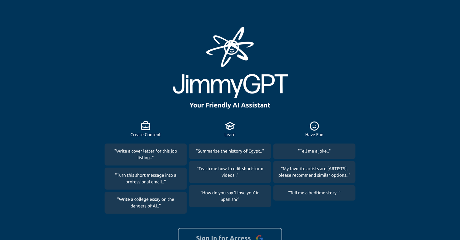 JimmyGPT website