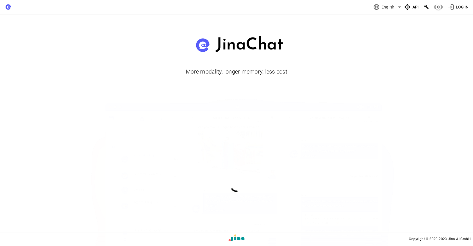 JinaChat website