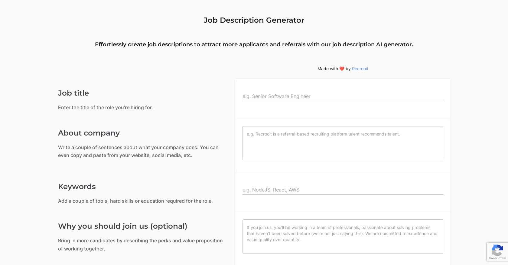 Job Description Generator Best Job descriptions AI Tool Success.ai