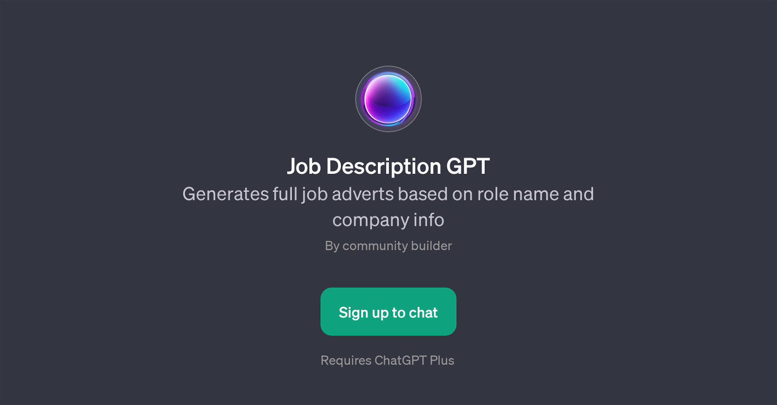 Job Description GPT website