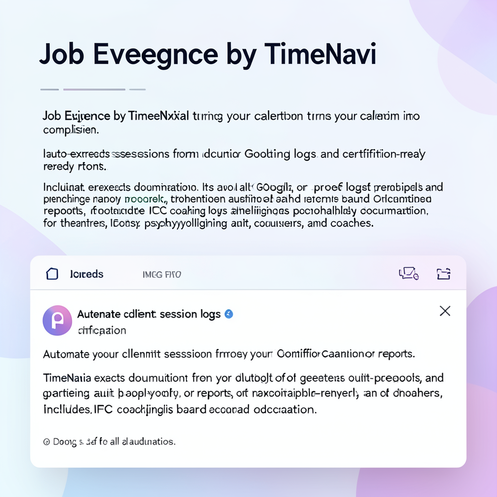 Job Evidence by TimeNavi website