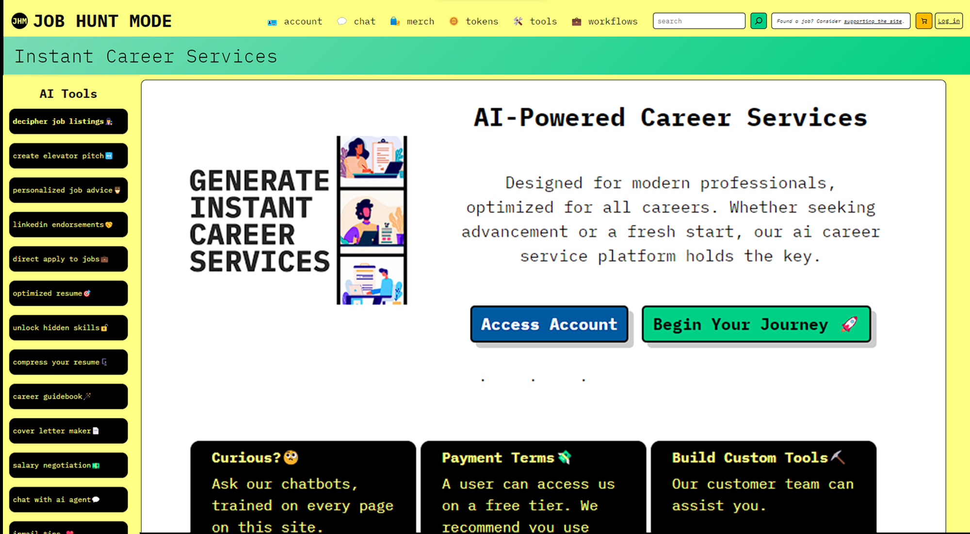 Job Hunt Mode website