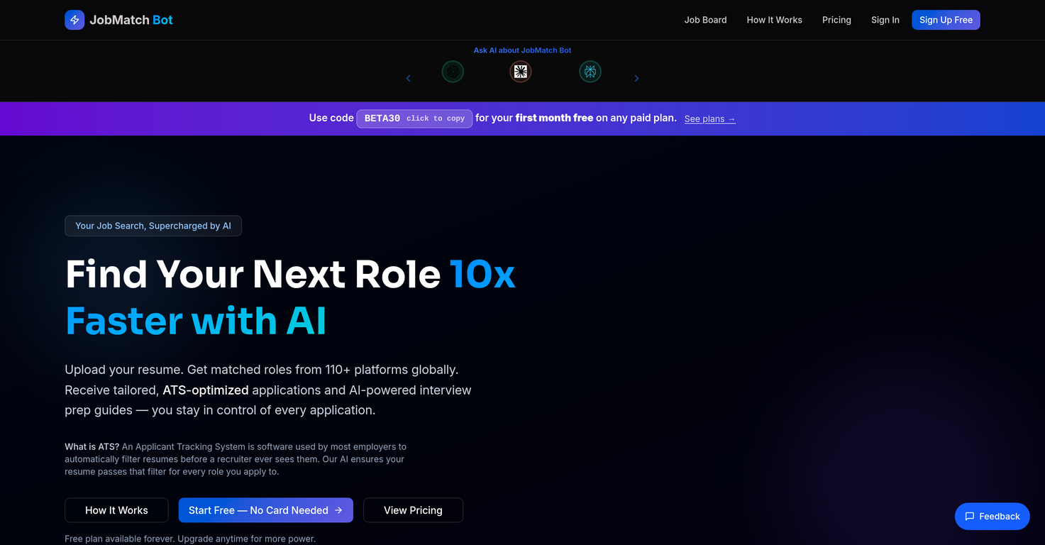 JobMatch Bot website