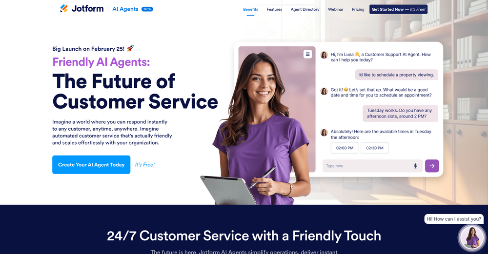 Jotform AI Agents website