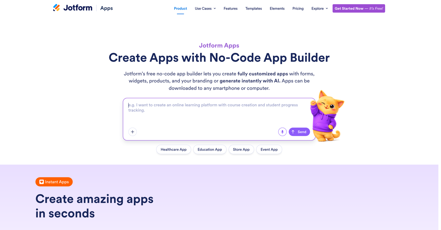 Jotform Apps website