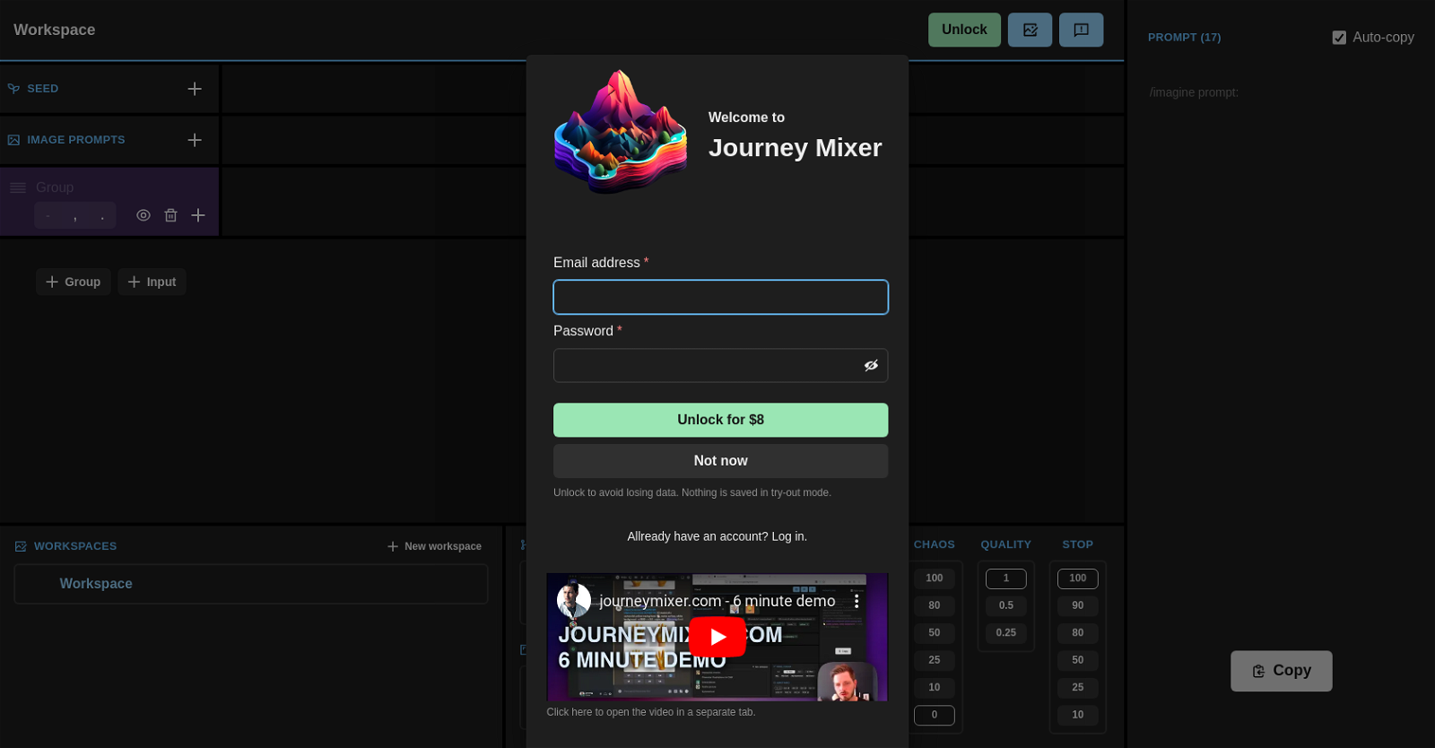 Journey Mixer website