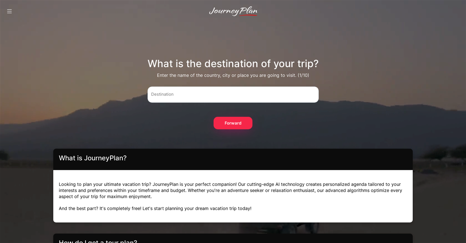 JourneyPlan website