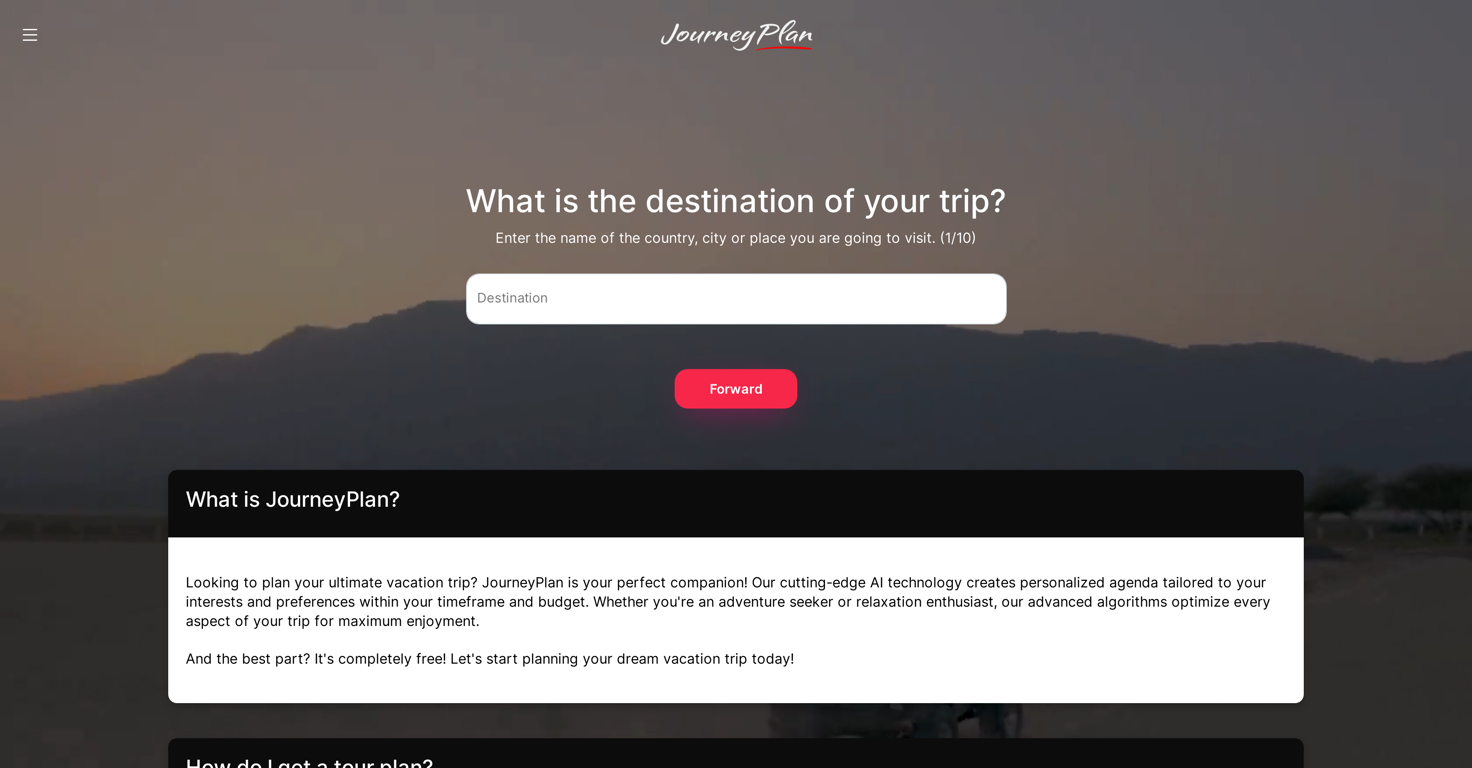 JourneyPlan website