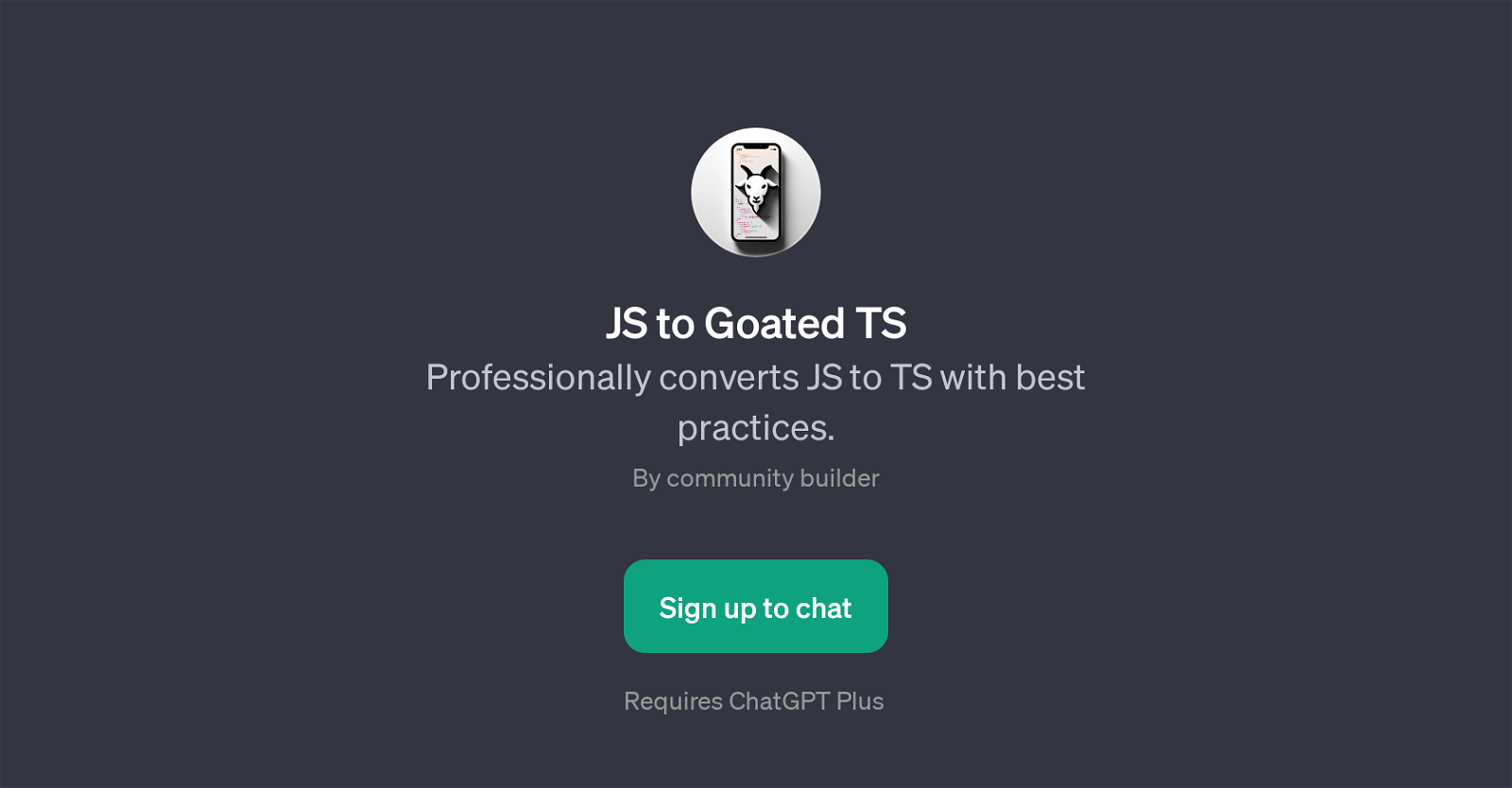 JS to Goated TS website