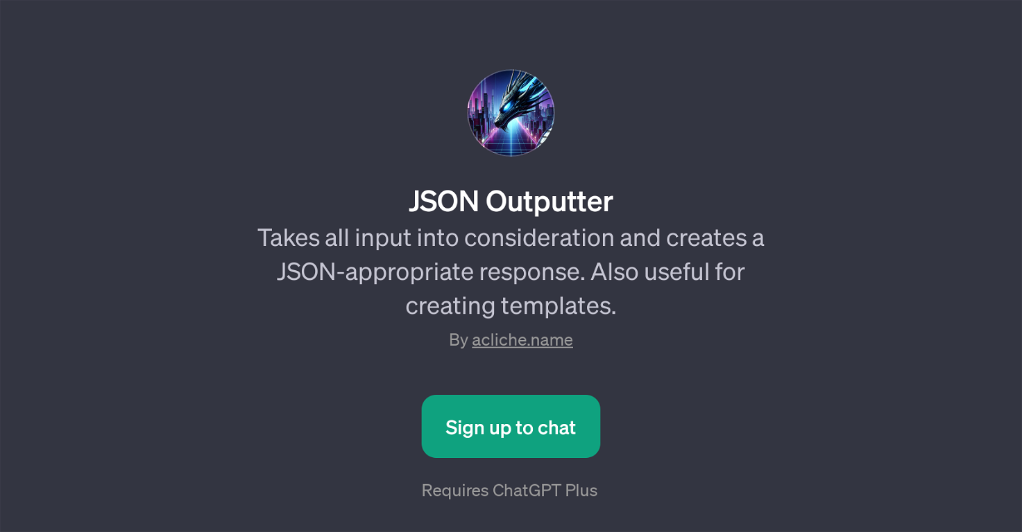 JSON Outputter website