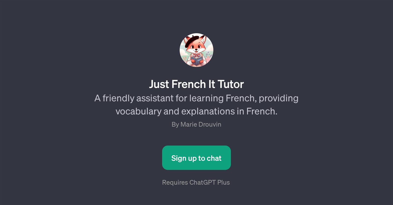 Just French It Tutor website