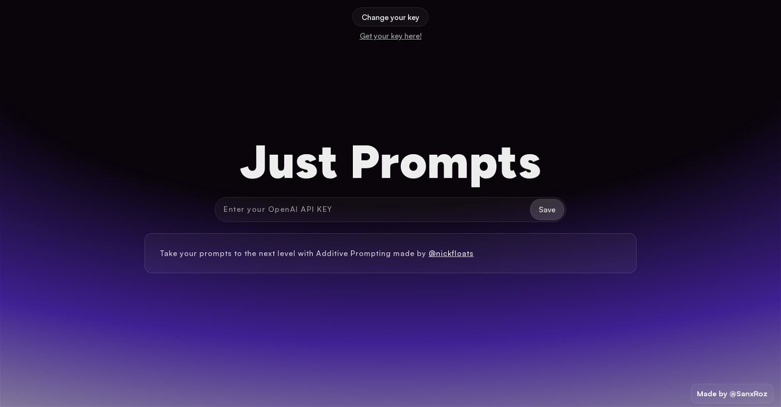 Just Prompts website