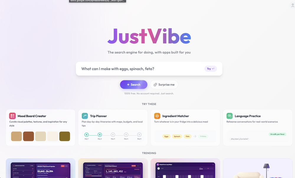 JustVibe website