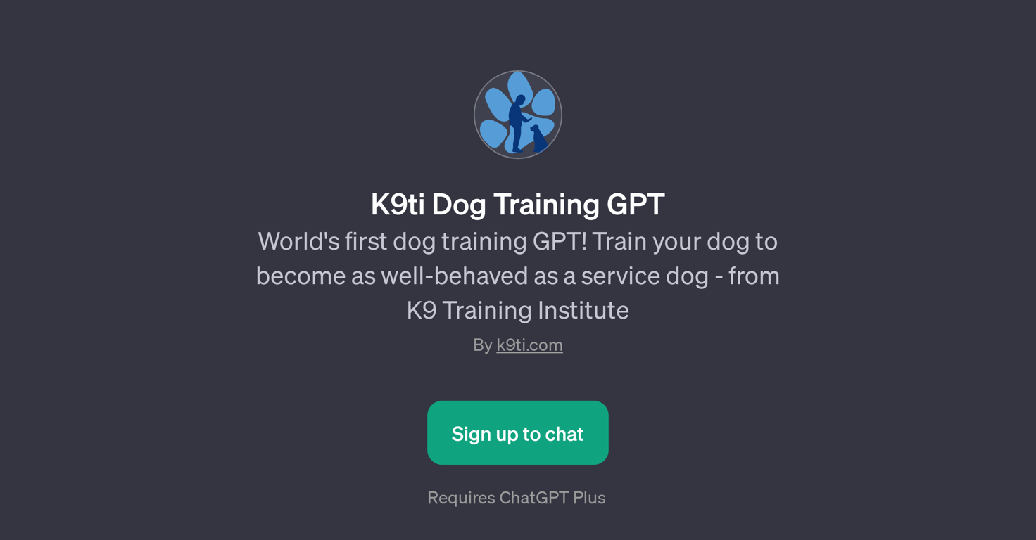 K9ti Dog Training GPT website