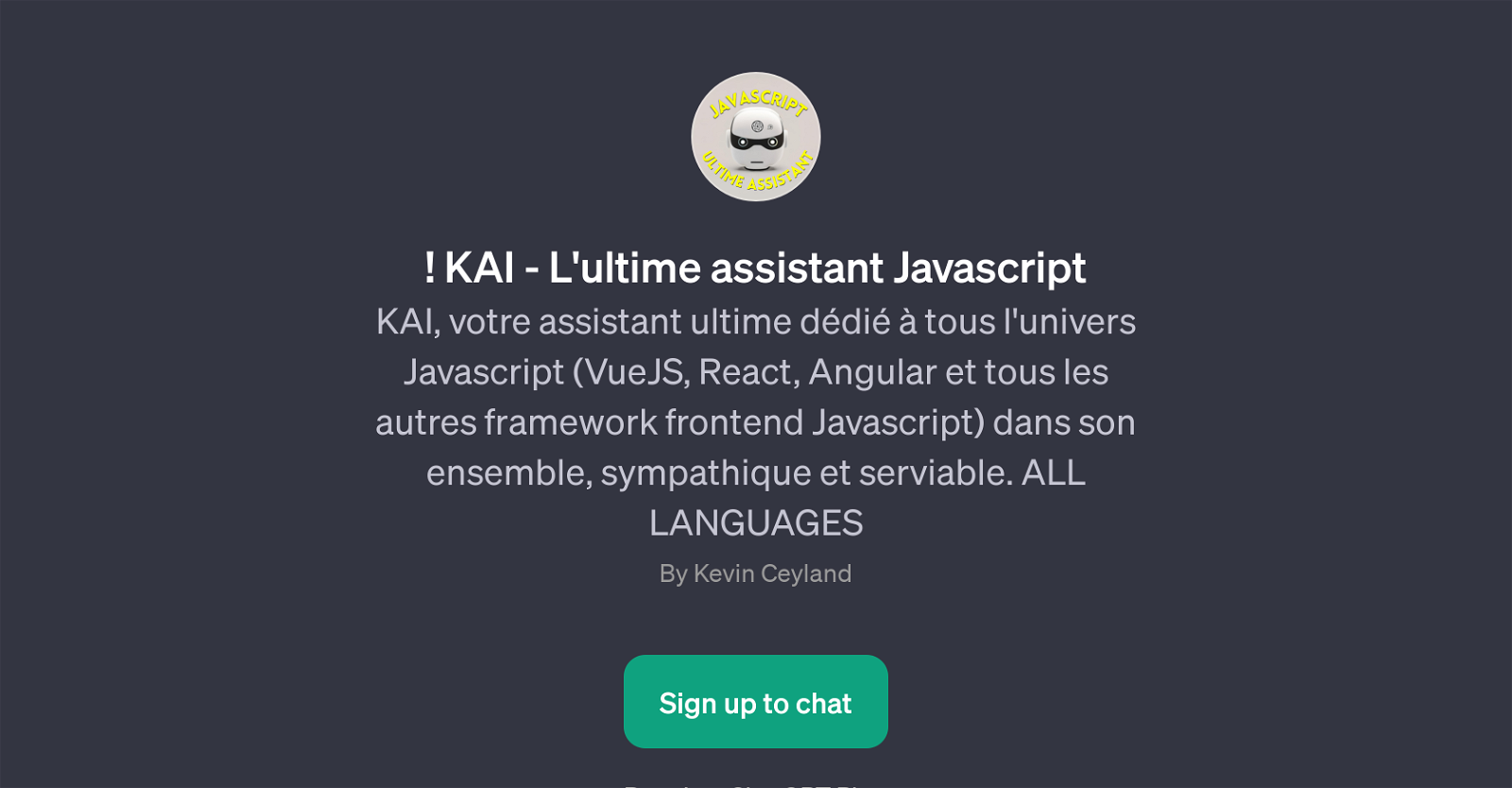KAI - L'ultime assistant Javascript website