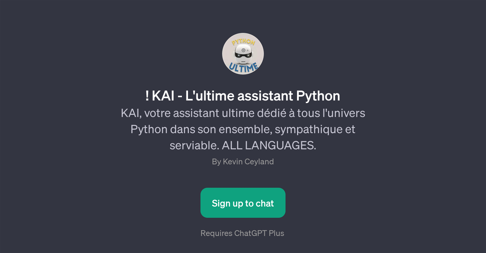 KAI - L'ultime assistant Python website