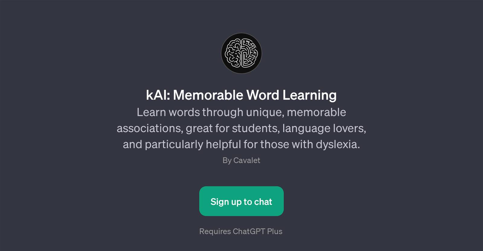 kAI: Memorable Word Learning website