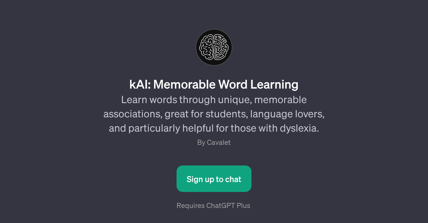 kAI: Memorable Word Learning website