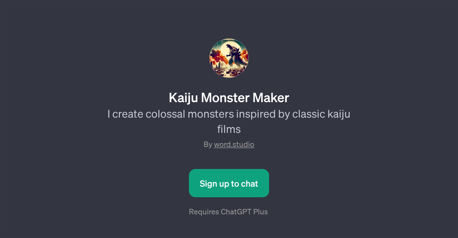 Kaiju Monster Maker website