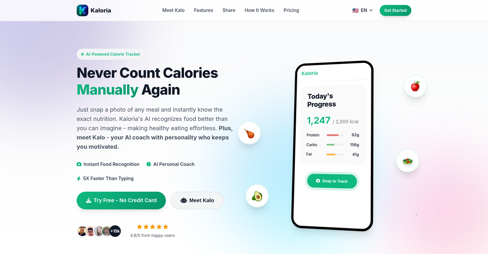 Kaloria - Calorie tracking website