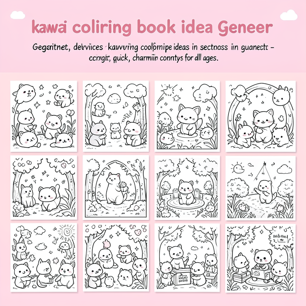 kawai coloring book idea gener website